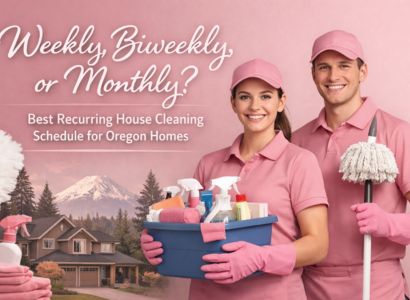 Recurring house cleaning services Oregon schedule showing weekly biweekly and monthly home cleaning options for Oregon homes