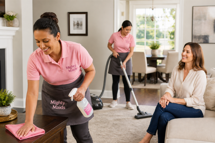Professional house cleaning services in Aloha Oregon by Mighty Maids with eco-friendly residential cleaning solutions