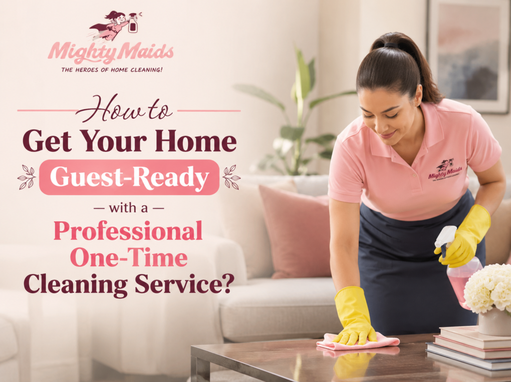 Professional one time cleaning service preparing a home for guests