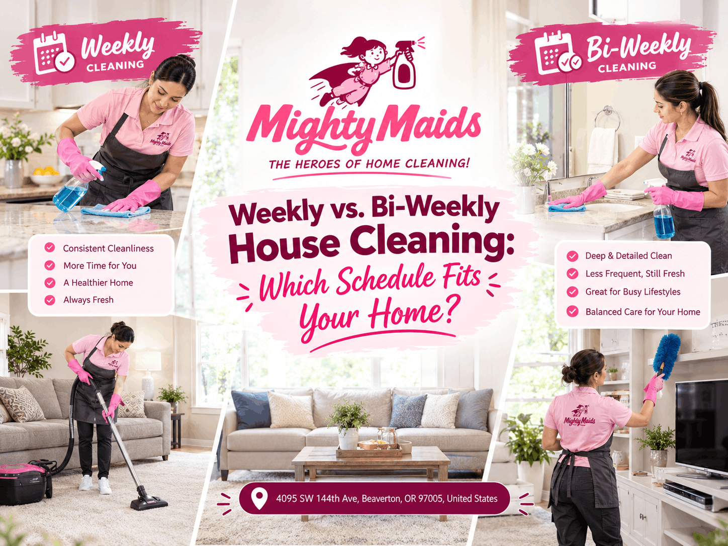 Weekly vs bi weekly house cleaning services
